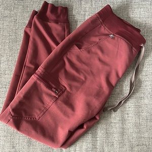 FIGS Zamora jogger scrub pants - dark cherry, XS regular length